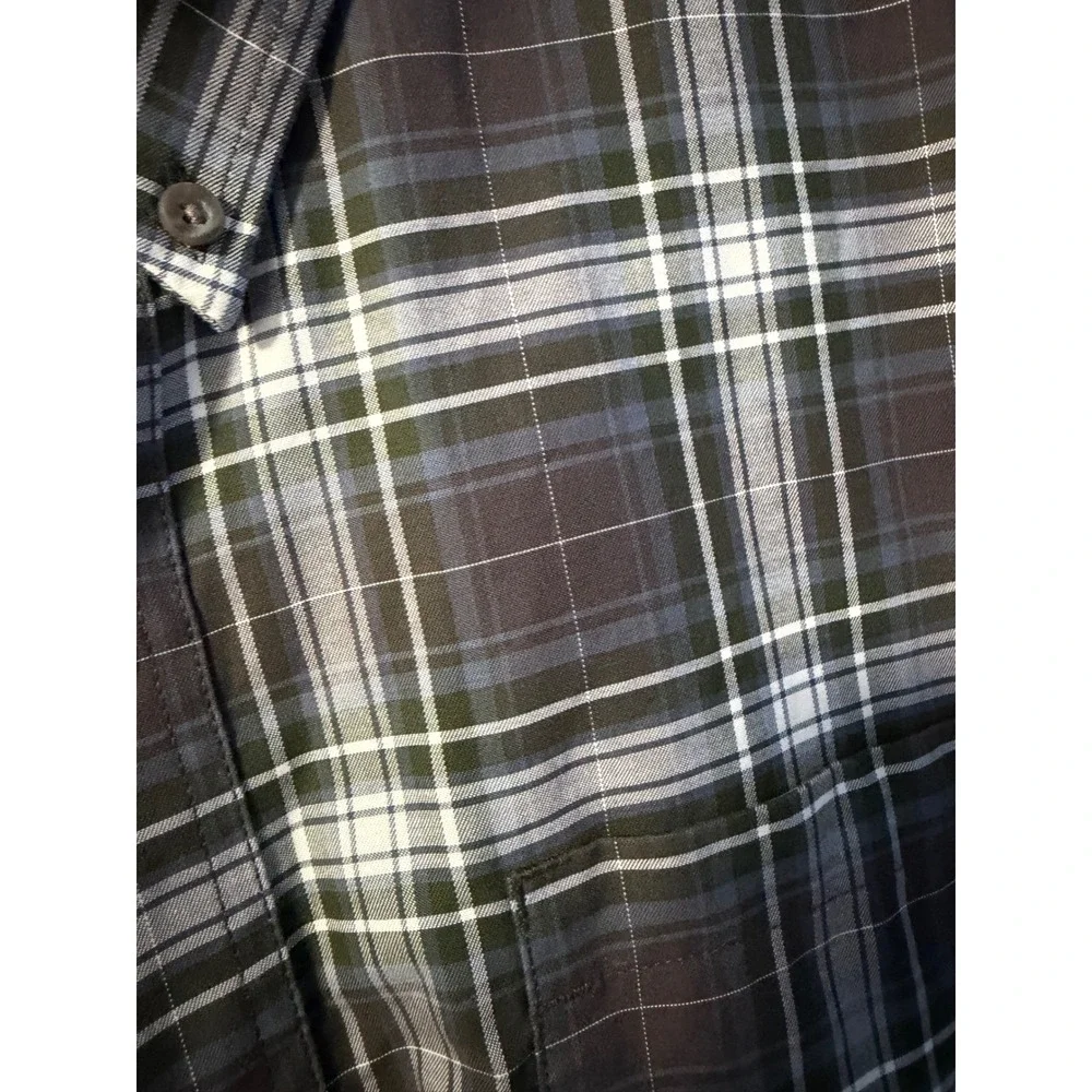 RedHead‎ Plaid Button Down Shirt Mens XL Green Blue LongSleeve